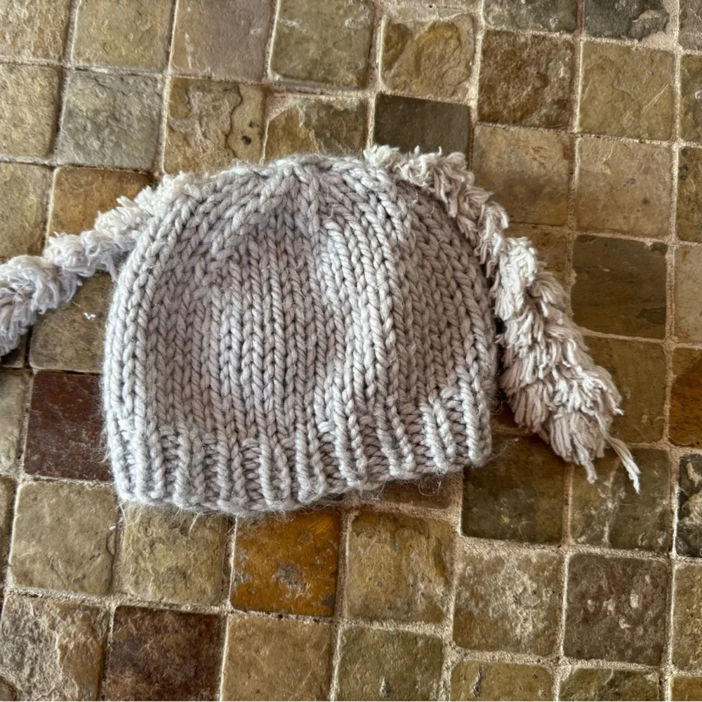 Hand made Gray Knitted baby hat